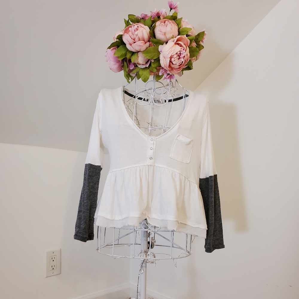 Free People White and grey two toned XS